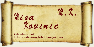 Miša Kovinić vizit kartica